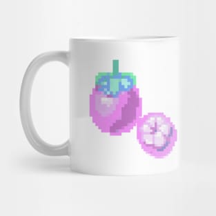 Mangosteen Pixel art, Cute Mangosteen fruit, Thai fruit Mug